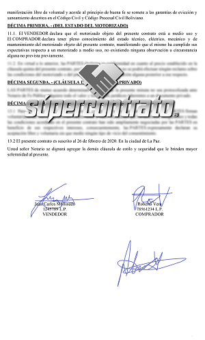 Modelo de contrato de compraventa de vehículo - Supercontrato