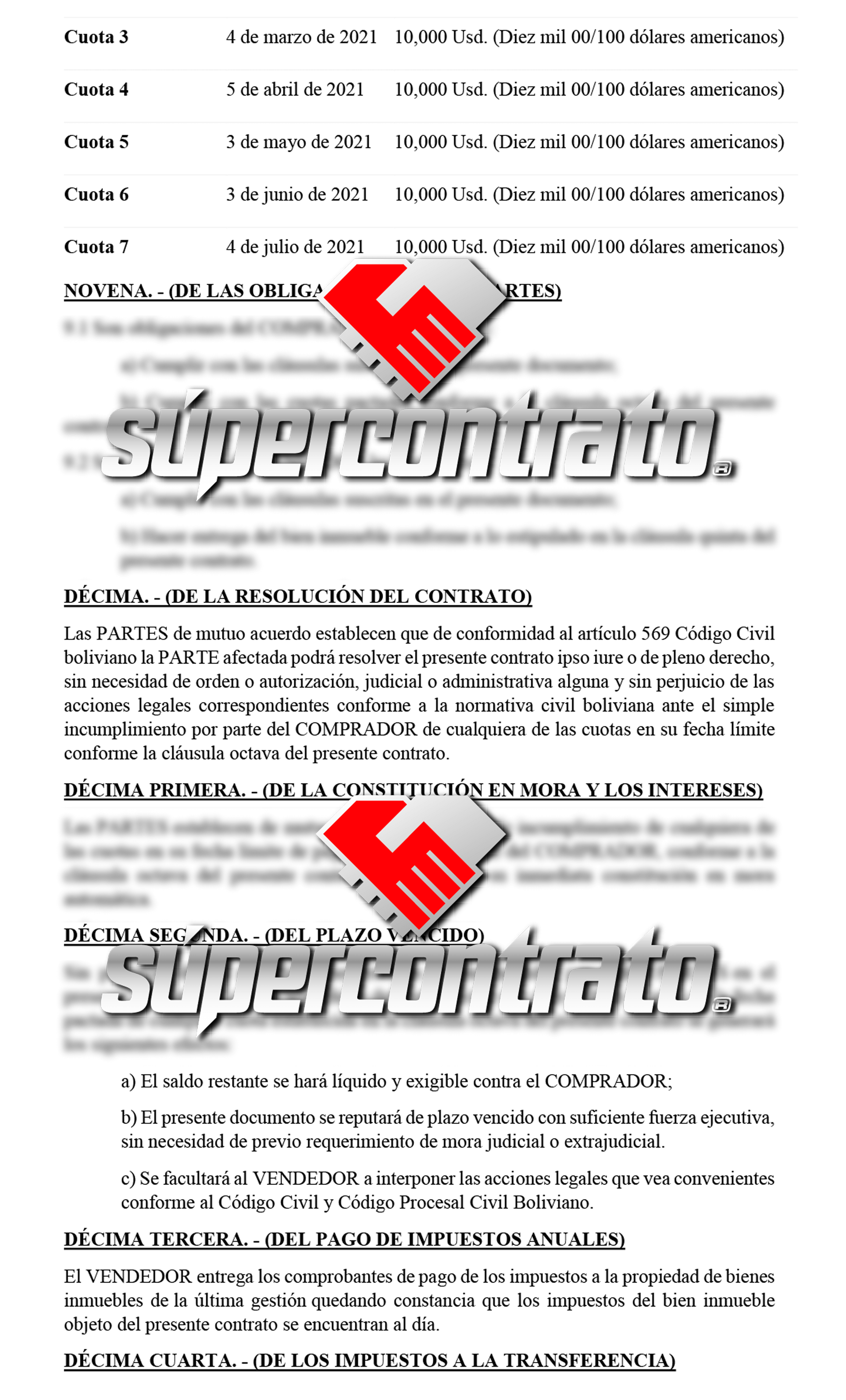 Redacción de contratos para compraventa de vehículos en Bolivia