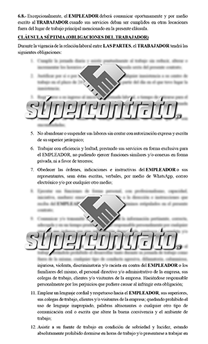 Ejemplos de contrato indefinido